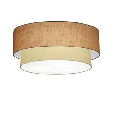 Imagem de Plafon Para Quarto Cilíndrico SQ-3064 Cúpula Cor Palha Bege - Vivare