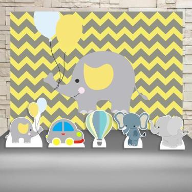 Imagem de KIT Festa Prata Chá de Bebê Elefantinho - IMPAKTO VISUAL