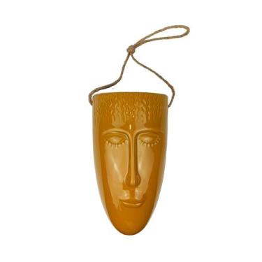 Imagem de Floreiro de Cerâmica Amarelo para Jardim Decoração 20cm - Zona Livre