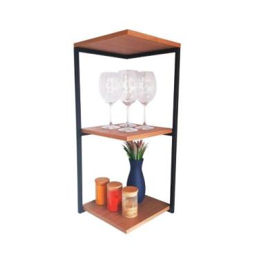 Imagem de Prateleira de Canto Strassis Design SD-3220 Metal MDF Preta