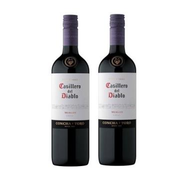Imagem de Kit Vinho Casillero Del Diablo Merlot Tinto Seco 750ml 2uni - Concha Y
