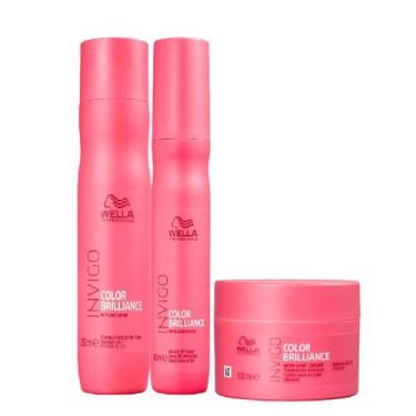Imagem de Kit Color Brilliance Shampoo 250ml Máscara e Li Balm - Wella - Wella P