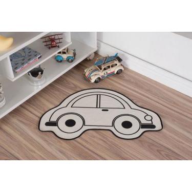 Imagem de Tapete Infantil Natural Formato de Carro Preto 48X79CM - FASTLAR