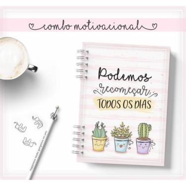 Imagem de Caderno Personalizado MOTIVACIONAL 60 Folhas 15,5x21,5 Cm - Mel'art Pa