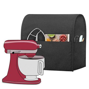 Imagem de Luxja — Capa de proteção contra poeira para mixers KitchenAid, capa de tecido com bolsos para mixers KitchenAid e acessórios extras, Preto, Fits for 4.5-Quart and 5-Quart, 1
