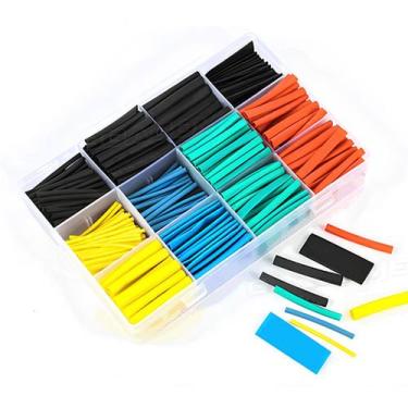 Imagem de Kit Maleta 530 Pçs Espaguete Tubo Termo Retrátil Colorido - BBACOMERCI