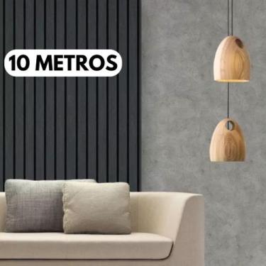 Imagem de Papel De Parede Ripado Preto Ripas De Madeira Preta Lavável 3d Sala Qu