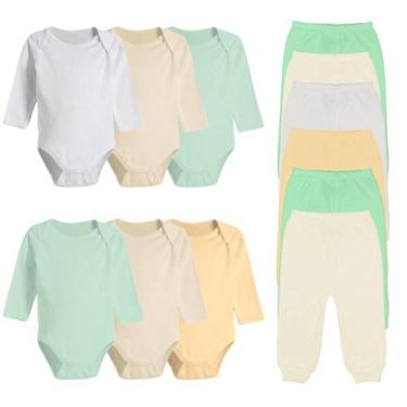 Imagem de Kit 12 Peças Body Manga Longa E Mijão Roupa De Bebê Algodão - Koala Ba