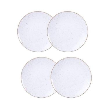 Imagem de Jogo De Pratos Sobremesa Rústico 4 Peças 21 Cm Porcelana Decorada Tramontina