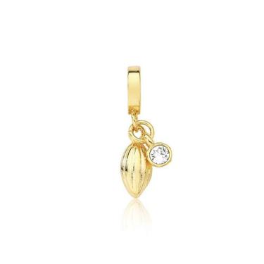 Imagem de Charm Cacau com Ponto de Luz Revestido em Ouro - VL ACCESSOIRES