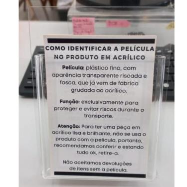 Imagem de Display Porta Folder A6 Acrílico Transparente Papel 1 Peça - AGV CRIAÇ
