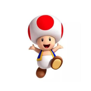 Imagem de Boneco Cogumelo Toad Vermelho Super Mario Bros Original  Aniversário ,