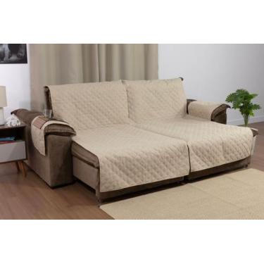 Imagem de Kit Para Sala Com Capa de Sofá Retrátil 1,80m Com Bolsos e Porta Copos
