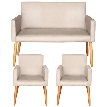 Imagem de Kit Namoradeira com Poltrona para Sala de Espera Recepção ambiente peq