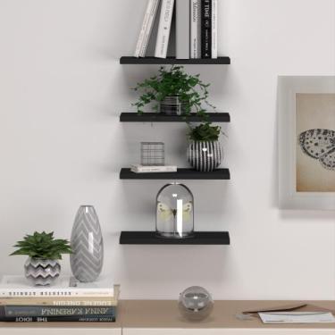 Imagem de Kit 4 Prateleiras Organização Decoração Quarto Sala MDF Suspensas - BA