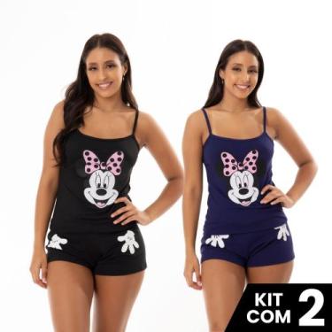 Imagem de Kit 2 Baby Dolls Short e Blusa de Alça Estampado Mãozinha Personagem C