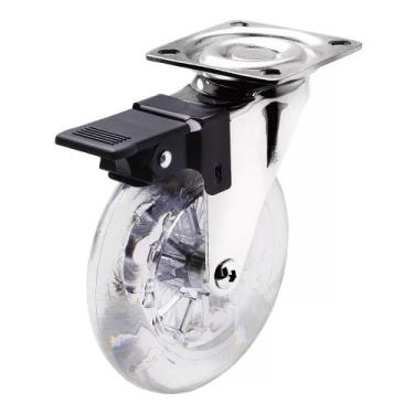 Imagem de Rodizio Giratório Siliconado C/ Freio 75mm - Soprano