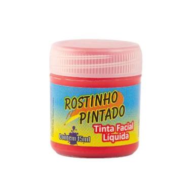 Imagem de Tinta Liquida Maquiagem Artística Rostinho Pintado 15ml, Vermelho