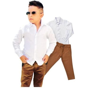 Imagem de Conjunto kit 2 Peças Social Masculino  Camisa Branca e Calça - Migueli