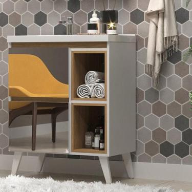 Imagem de Gabinete de Banheiro 70cm com Lavatório Ref 710 Cewal - Branco/Itapuã