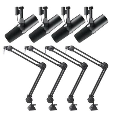 Imagem de Kit 4 Microfones Sm7b Podcast + Suporte Mesa Articulado sm7bx4+arm1