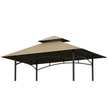 Imagem de OIPUNSHLE Parte superior do dossel de substituição para gazebo para churrasqueira, 1,5 m x 20,3 m, teto de substituição de camada dupla, cobertura de abrigo de churrasqueira, adequado para gazebo