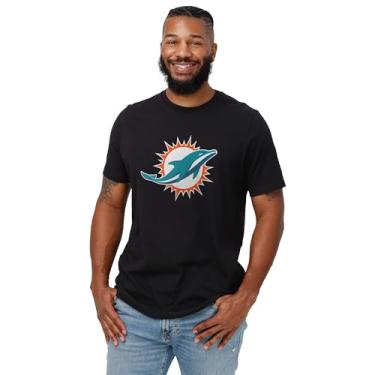 Imagem de FOCO Camiseta masculina de manga curta preta com logotipo principal da equipe NFL