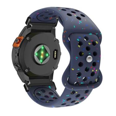 Imagem de Pulseiras Compatíveis com Garmin Fenix 5X GPS/Fenix 5X Puls, Pulseira Esportiva Respirável de Silicone Macio Pulseira de Substituição para Garmin Fenix 5X GPS/Fenix 5X Puls para Mulheres e Homens (6)