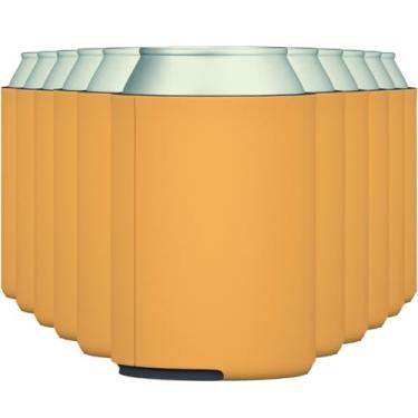 Imagem de TahoeBay Coolers de latas de cerveja em branco, capa de refrigerante dobrável a granel, mangas de sublimação personalizadas faça-você-mesmo para casamentos, despedidas de solteira, lembrancinhas divertidas de festa HTV (ouro, 12)