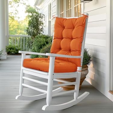 Imagem de mudilun Almofada para cadeira de balanço, antiderrapante, tufada interna/externa, 80% à prova d'água, com alças para sala de estar, quarto de bebê, jardim, almofadas de cadeira de balanço