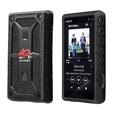 Imagem de Capa para Sony Walkman NW-A100 A105 A106, capa protetora com proteção total antiimpacto antideslizante à prova de choque para Sony Walkman NW-A100 A105 A105HN A106 A106HN A100TPS (preto)