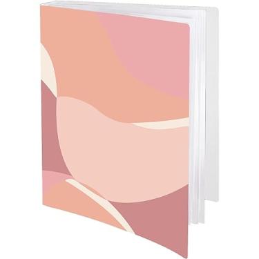 Imagem de GABraden Fichário com mangas plásticas 60 bolsos livros de apresentação 8,5 x 11 exibição 120 páginas, pasta portfólio com protetores de folha de 21 x 28 cm para documentos, papéis importantes (rosa estético morandi)