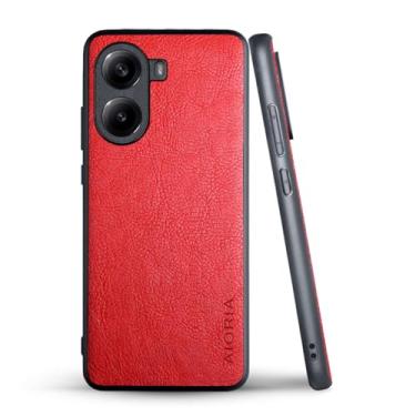 Imagem de AIORIA Capa para Xiaomi Poco X7 Pro 16.9 cm Screen Premium PU Leather Cover Retro Business Design Capa protetora completa para Xiaomi Poco X7 Pro 5G capa (vermelha)