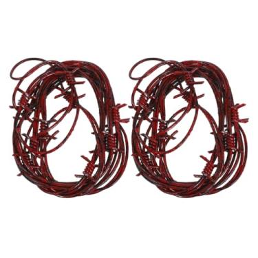 Imagem de jojofuny 2 Peças De Arame Farpado De Plástico Arame Farpado Prop Arame Farpado Decoração Ocidental Para Casa Plástico Falso Arame Farpado Peças Centrais Ocidentais Para Mesas