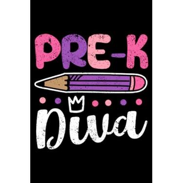 Imagem de Pre-K Diva Funny Preschool Teacher Student Back To School: Student Back To School Kindergarten Teacher Gifts | Dot Grid Journal, Notebook or Organizer ... book, Scheduler, Task Checklist | 6x9