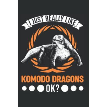 Imagem de Notebook With Komodo Dragon: I Just Really Like Komodo Dragons / 6x9 Inches / 120 graph Sites