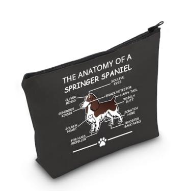 Imagem de LEVLO Presentes engraçados para amantes de Springer Spaniel The Anatomy of A Springer Spaniel Sacos de cosméticos Springer Spaniel Veterinário Mom Bolsas de Higiene Pessoal de Viagem, Springer Spaniel
