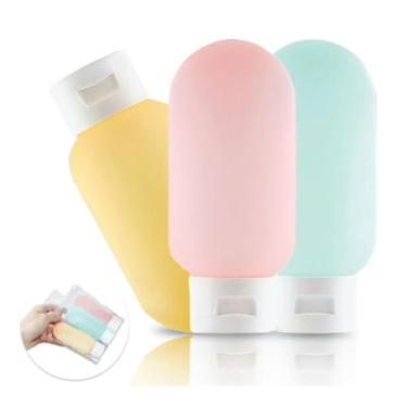 Imagem de Kit 3 Frascos Reutilizáveis de Plástico 60ml Portátil Ideal para Shampoo, Creme e Sabonete Líquido