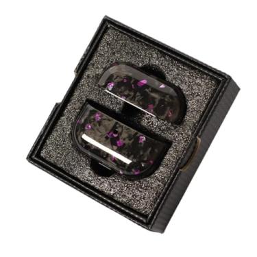 Imagem de Waillynice Capa protetora de fibra de carbono para fone de ouvido sem fio Bluetooth Samsung Galaxy Buds3 Pro Buds3 (folha roxa, para Galaxy Buds3 pro)