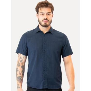 Imagem de Camisa Colcci Masculina Manga Curta Relax Logo Azul Marinho-Masculino