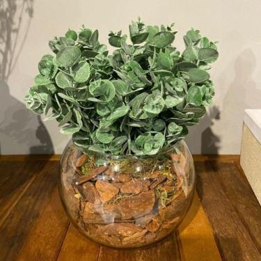 Imagem de Arranjo de Eucalipto Centro de Mesa Verdinho  Artificial Completo - De