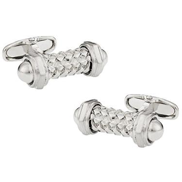 Imagem de Abotoaduras prateadas com haste abotoada Cuff-Daddy