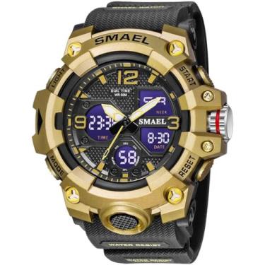 Imagem de Relógios masculinos multifuncionais militares S-Shock relógio esportivo LED digital à prova d'água relógios de alarme