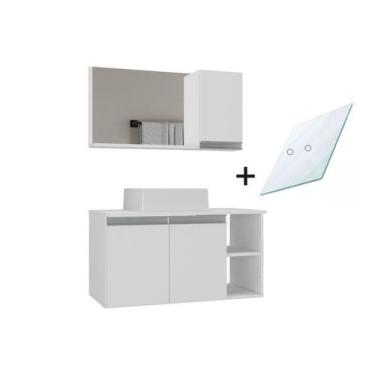 Imagem de Armario gabinete banheiro virtus 80cm tampo de vidro - MOVEIS JOIA, Br