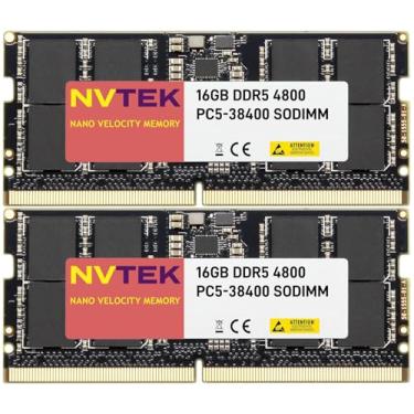 Imagem de NVTEK 32GB (2X16GB) DDR5 4800MHZ PC5-38400 Non-ECC SODIMM KIT Laptop AIO PC Memória de Computador