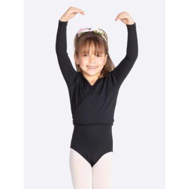 Imagem de Casaquinho Ballet Infantil Só Dança Helanca, 12, Preto