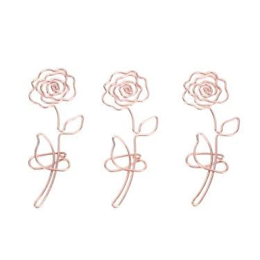 Imagem de 30pcs Clipes de Papel Fofos, Aço Inoxidável Clipes de Planejadores Em Forma de Flor Em Aço Inoxidável para Materiais de Casamento Escolares