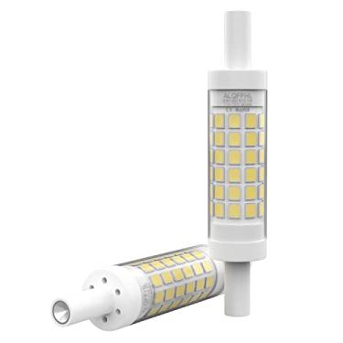 Imagem de Lâmpada LED R7S 78mm 5W, holofote tipo J de duas pontas (substituição de halogênio T3 de 50W), 120V, 600lm, regulável, lâmpada de pé para segurança de parede, pacote com 2 unidades(branco frio 6000K)