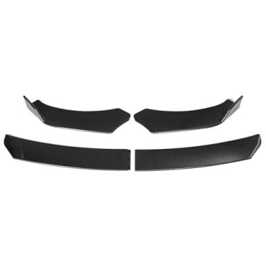 Imagem de 4 peças Universal Front Bumper Lip Spoiler Compatível com Mustang GT Side Splitter Body Kit Protetores com 15cm Strut Rod Acessórios para carro(Carbon Fiber Look)