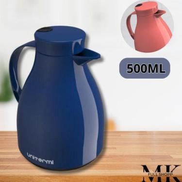 Imagem de Garrafa Térmica Bule com Gatilho Paris 500ML Azul - UNITERMI